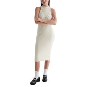 Express NWT Cable Knit Halter Dress - Chic Creme XL